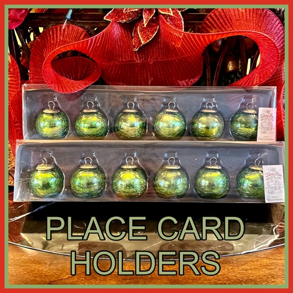 NWT ~ 12 CHRISTMAS PLACE CARD HOLDERS ~ SHINY BULBS - Picture 1 of 9